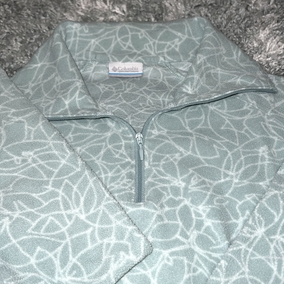 COLUMBIA pullover half zip fleece sweater women’s sz Small light teal 💚💙 EUC - Picture 2 of 11
